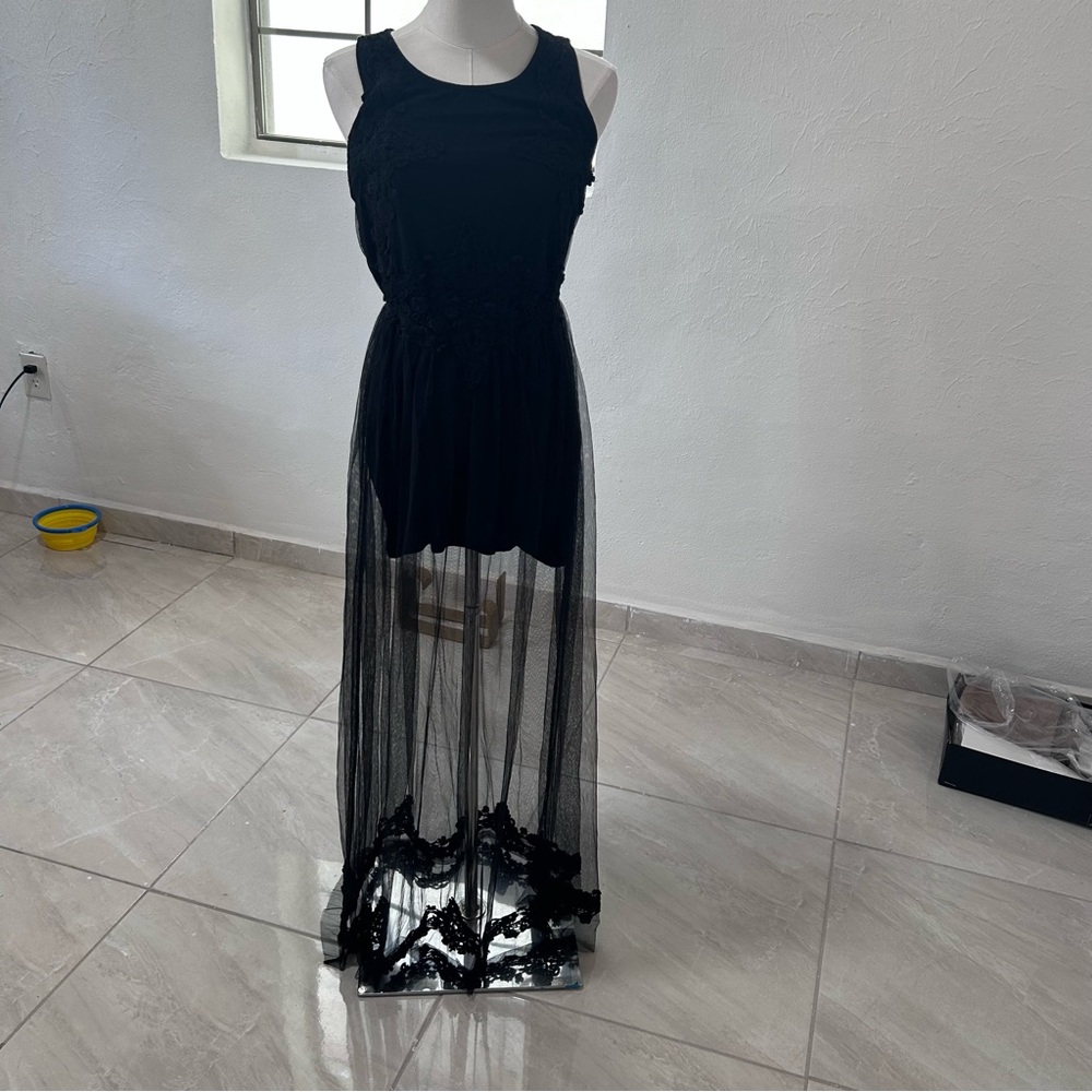 Forever 21 Elegant Black Sheer Dress